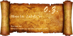 Oberle Zalán névjegykártya